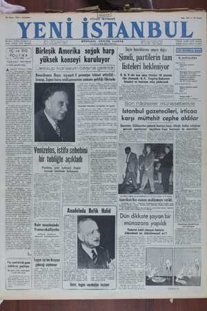 Yeni İstanbul Gazetesi 15 Nisan 1950 kapağı