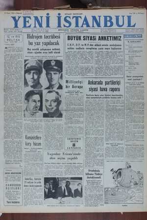 Yeni İstanbul Gazetesi 17 Nisan 1950 kapağı