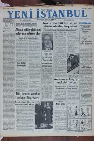 Yeni İstanbul Gazetesi 19 Nisan 1950 kapağı