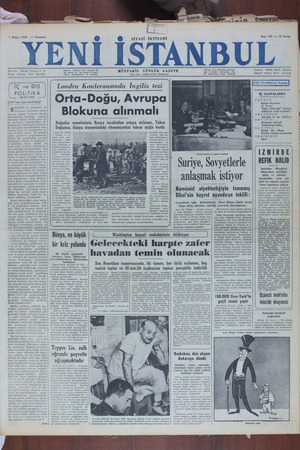 Yeni İstanbul Gazetesi 1 Mayıs 1950 kapağı