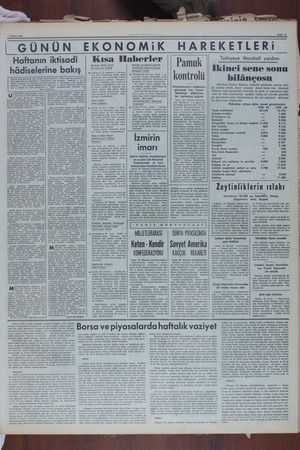   3 Mayın 1980 | GÜNÜN EKONOMİiK HAREKETLERi Kısa Haberler Haftanın iktisadi hâdiselerine bakış Dünya piyasalarında daki...