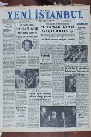 Yeni İstanbul Gazetesi 4 Mayıs 1950 kapağı