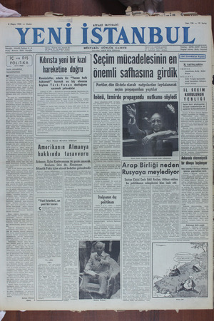 Yeni İstanbul Gazetesi 5 Mayıs 1950 kapağı