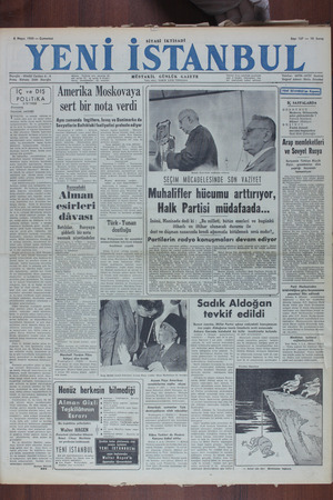 Yeni İstanbul Gazetesi 6 Mayıs 1950 kapağı