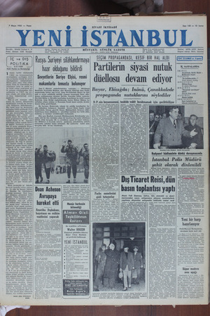 Yeni İstanbul Gazetesi 7 Mayıs 1950 kapağı