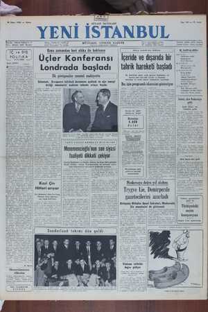 Yeni İstanbul Gazetesi 12 Mayıs 1950 kapağı