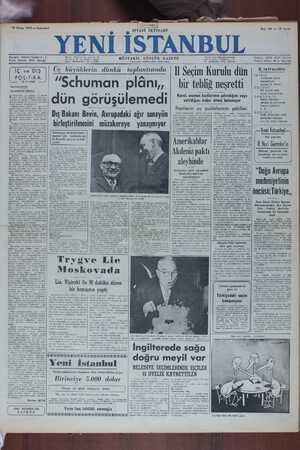 Yeni İstanbul Gazetesi 13 Mayıs 1950 kapağı