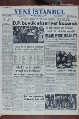 Yeni İstanbul Gazetesi 16 Mayıs 1950 kapağı