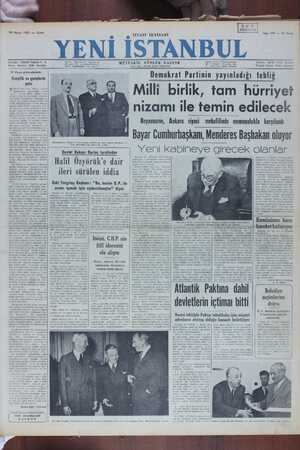 Yeni İstanbul Gazetesi 19 Mayıs 1950 kapağı