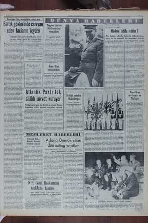  19 Mayıs 1950 YENİ İSTANBUL | l , Amerikan - Rus gerginliğine sebep olan ' Baltık göklerinde cereyan eden facianın içyüzü |