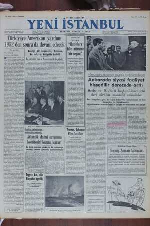 Yeni İstanbul Gazetesi 20 Mayıs 1950 kapağı