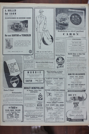   Sayfa 6 7 Haziran 1950 A. MÜLLER Und SOHN MAKİNE FABRİKASI Ltd, Ş. EN BÜYÜĞÜNDEN EN KÜÇÜĞÜNE KADAR | — Arzu edildiğ sisatı