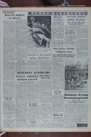   14 Haziran 1950 Günün meselelerinden Askerlik YENİ ISTANBUL Sayfa 3 müddeti ve emireri DENOKRAT Parti / Hükümetinin işbaşına