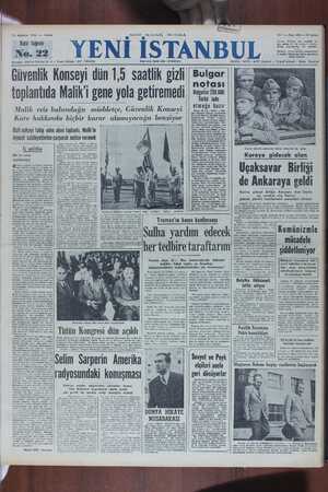 Yeni İstanbul Gazetesi 11 Ağustos 1950 kapağı