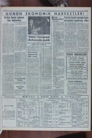   Y1 Ağustos 1980 YENT İSTANBUL — Sayfa 8 ÜNÜN EKONOMiK HAREKETLERİ Serbest ticaret rejiminin ilânı beklenirken Yazan : Ön beş
