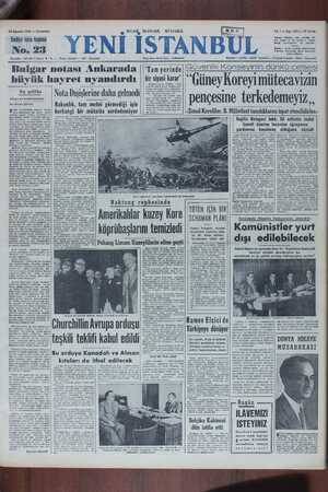 Yeni İstanbul Gazetesi 12 Ağustos 1950 kapağı