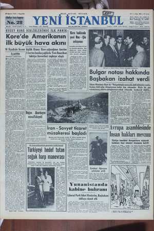  Y7 Ağustos 1950 — Perşembe SİYASİ Beyoğlu - Müellif Caddesi 6-8 — Posta Kutusu 1 447 - İstanbul KUZEY KORE BİRLİKLERİNDE İLK