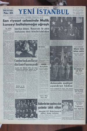 Yeni İstanbul Gazetesi 1 Eylül 1950 kapağı