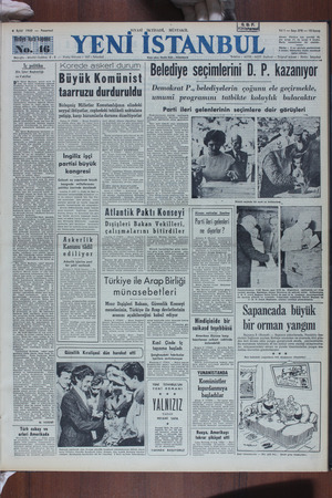 Yeni İstanbul Gazetesi 4 Eylül 1950 kapağı