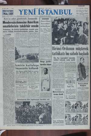 Yeni İstanbul Gazetesi 10 Eylül 1950 kapağı