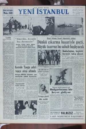 Yeni İstanbul Gazetesi 11 Eylül 1950 kapağı