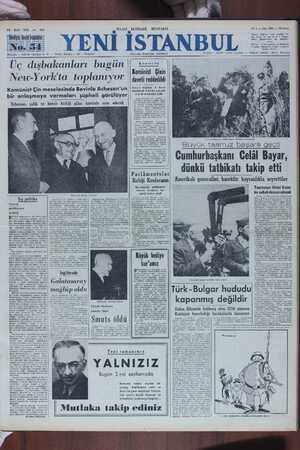 Yeni İstanbul Gazetesi 12 Eylül 1950 kapağı