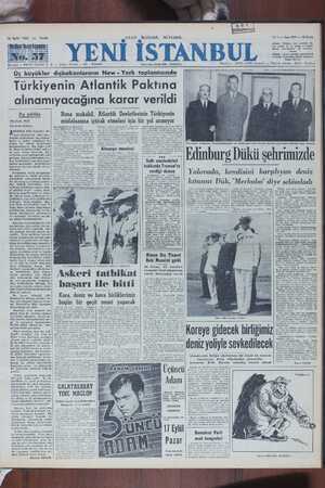 Yeni İstanbul Gazetesi 15 Eylül 1950 kapağı