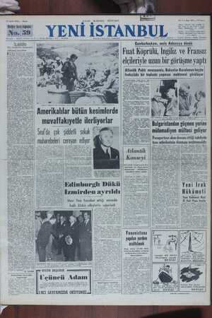Yeni İstanbul Gazetesi 17 Eylül 1950 kapağı