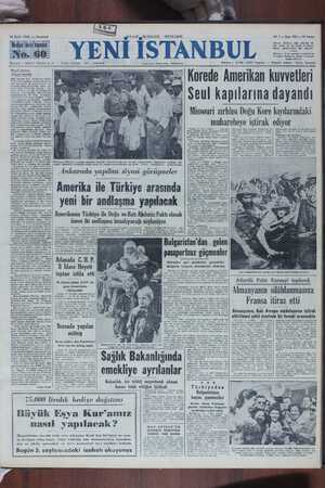 Yeni İstanbul Gazetesi 18 Eylül 1950 kapağı