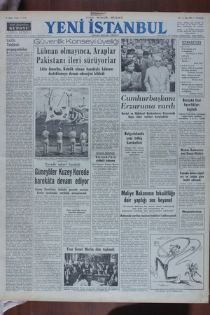 Yeni İstanbul Gazetesi 3 Ekim 1950 kapağı