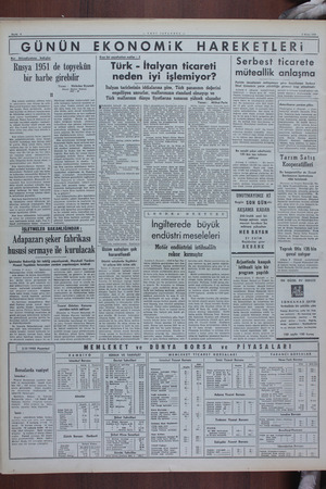   —- YENİ İSTANBUL 3 Ekim 1950 | GÜ Rus / iktisadiyatına bakışlar NÜN E Rusya 1951 de topyekün bir harbe ı Rus ordusu motörize