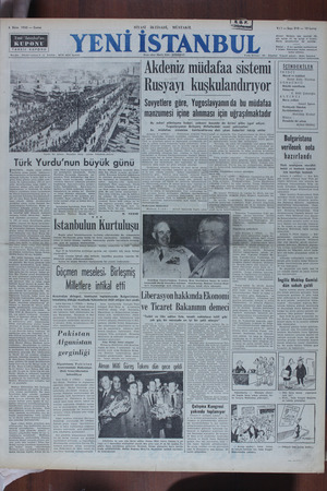Yeni İstanbul Gazetesi 6 Ekim 1950 kapağı