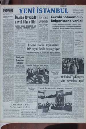Yeni İstanbul Gazetesi 17 Ekim 1950 kapağı