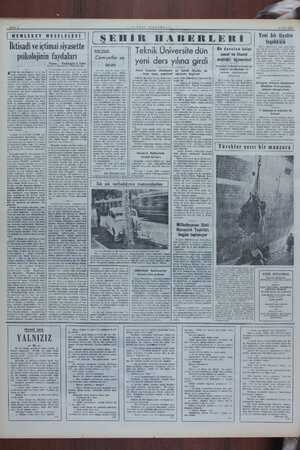   Sayfa 2 — YENİ İSTANBUL — 17 Ekim 1950 MEMLEKET MESELELERİ İktisadi ve içtimai siyasette psikolojinin faydaları —t- RTIK tek
