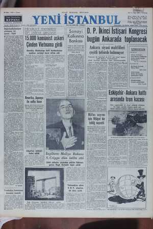 Yeni İstanbul Gazetesi 20 Ekim 1950 kapağı
