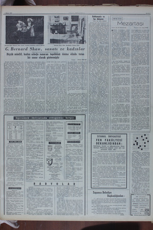   7 Kasim 1080 YENİ İSTANRT Bernard Shaw ölümüne sebep olacak kazadan iyileştikten sonra 15 ekimde. G. Bernard Shaw, sanatı ve