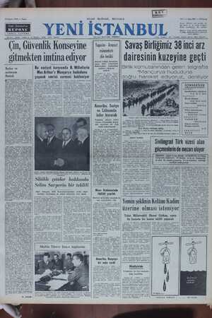 Yeni İstanbul Gazetesi 12 Kasım 1950 kapağı