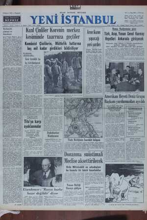 Yeni İstanbul Gazetesi 13 Kasım 1950 kapağı