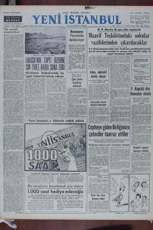 Yeni İstanbul Gazetesi 15 Kasım 1950 kapağı