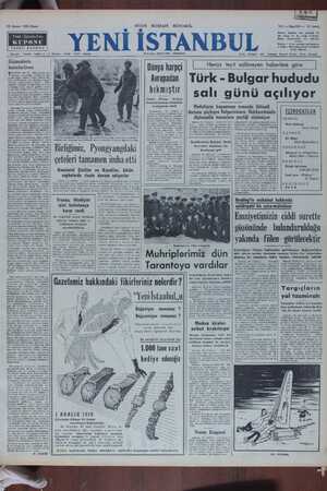 Yeni İstanbul Gazetesi 19 Kasım 1950 kapağı
