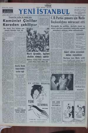 Yeni İstanbul Gazetesi 23 Kasım 1950 kapağı