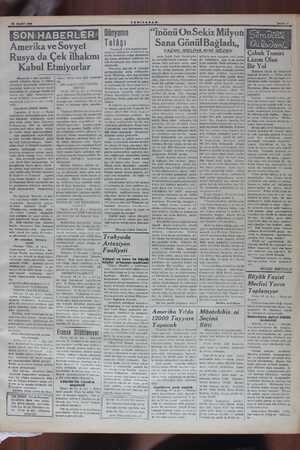 20 MART 1930 SON:HABERLER: * Amerika ve Sovyet | Rusya da Çek ilhakını Kabul Etmiyorlar (Başterafı 1 inci sa; zahürü olduğunu