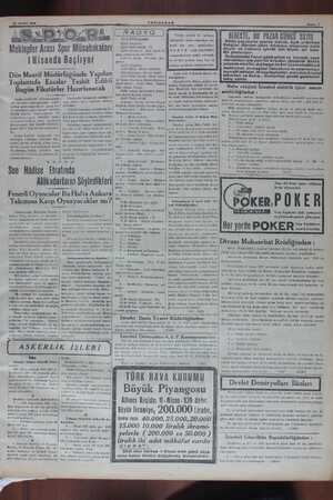    23 MART 1939 * MSARLORRA Mektepler Arası Spor Müsabakaları 1Nisanda Başlıyor Dün Maarif Müdürlüğünde Yapılan Toplantıda...