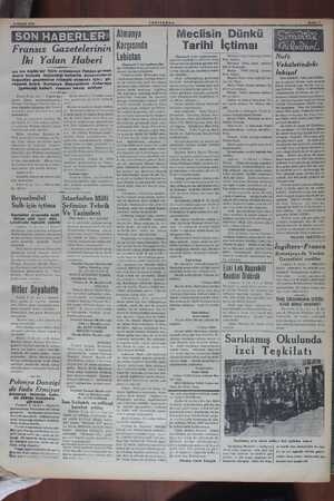  A NİSAN 1939 AO AA AA Fransız Gazetelerinin İki Yalan Haberi 60 bin kişilik bir Türk ordusunun Hataya girmek üzere hududa -