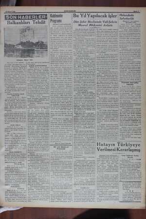    12 NİSAN 1939 KA İA Balkanlılşrı Tehdit Selânikte Beyaz kule (Baş tarafı 1 inci sayfada) fak telâkki edileceğini ihsas...