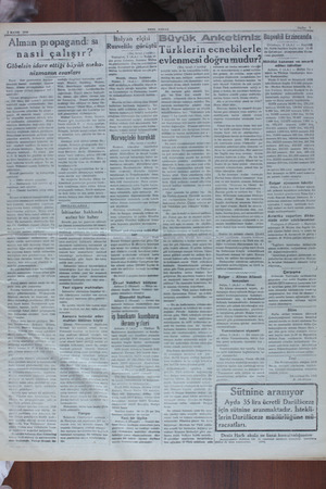 “Alman propagand: sı nasıl çalışır? 3MAYIS 1910 Göbelsin idare ettiği büyük meka- nizmanın esasları Paris - Solr gazetesinin