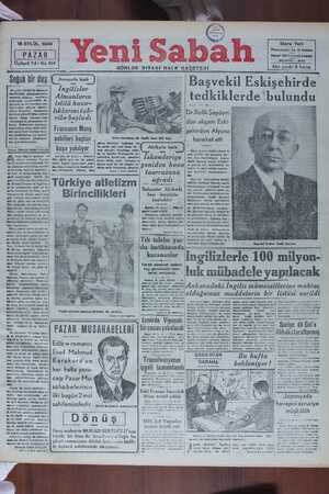    18 EYLÜL 1940 Yazan: Müseyin Cahlâ YALÇI iman telçraf acentesi ve Alman radyosu Viyana> a bir konferans toplanarak Tu- aa