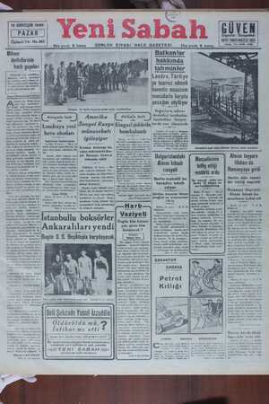 Yeni Sabah Gazetesi 13 Ekim 1940 kapağı