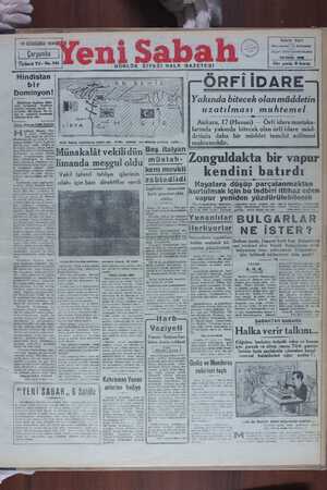Yeni Sabah Gazetesi 18 Aralık 1940 kapağı