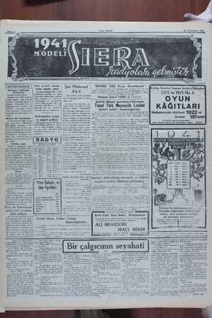    e rammem a a YENİ SABAH 28 Birincikânun 1940 -— | MÜTEFERRİK | Karagöz hakkında konferans Şehremini Halkevinden: Evimizin